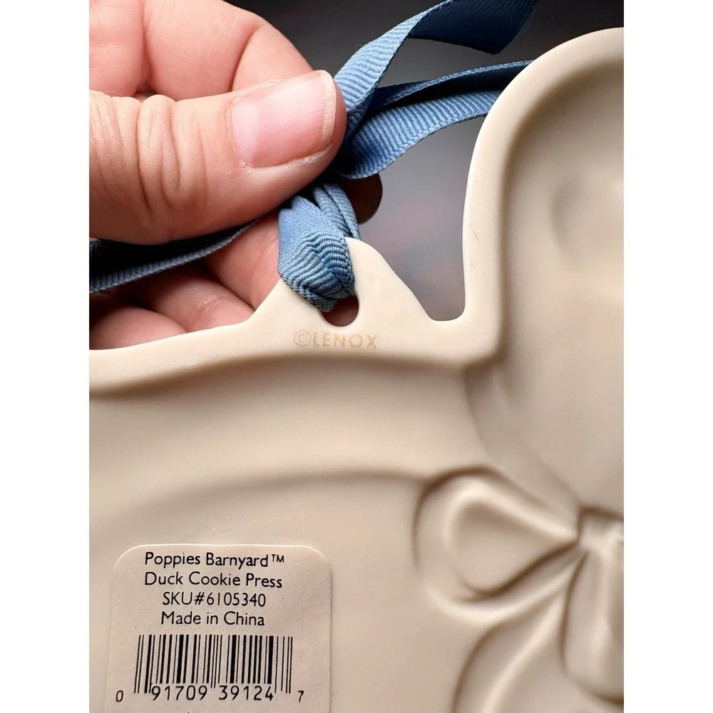 Lenox Duck Poppies on Blue Barnyard Cookie Press Molds Ceramic Porcelain